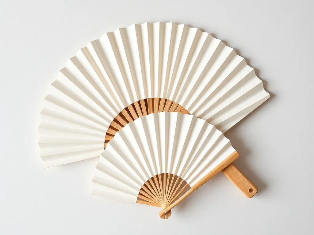 Éventail en bois ajouré et papier washi